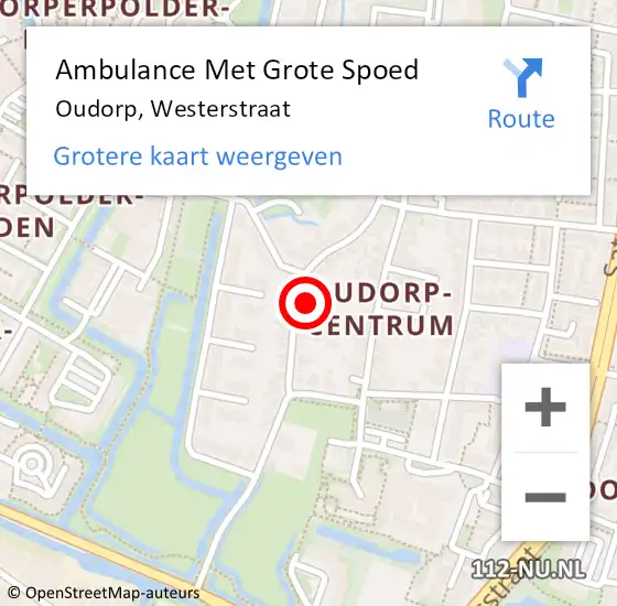 Locatie op kaart van de 112 melding: Ambulance Met Grote Spoed Naar Oudorp, Westerstraat op 31 mei 2022 10:33