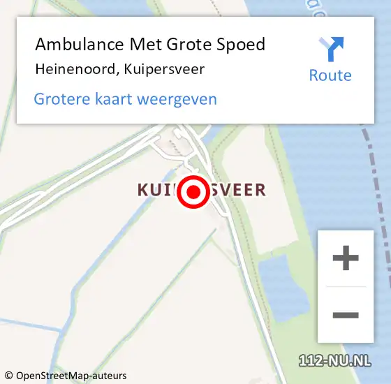 Locatie op kaart van de 112 melding: Ambulance Met Grote Spoed Naar Heinenoord, Kuipersveer op 31 mei 2022 10:43