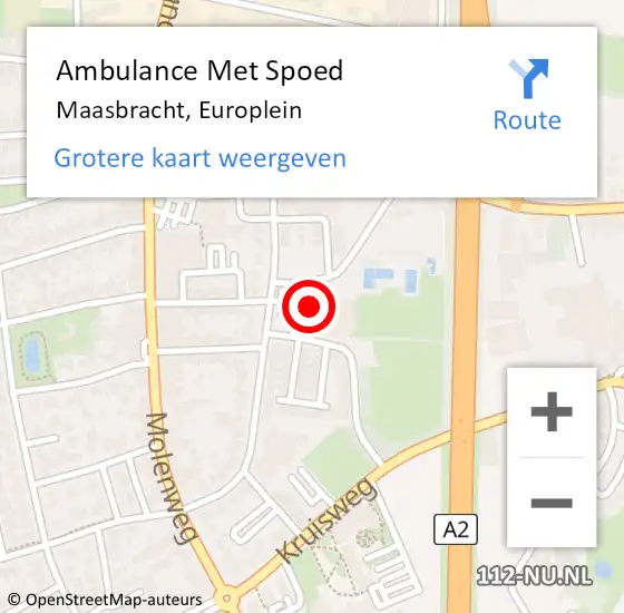 Locatie op kaart van de 112 melding: Ambulance Met Spoed Naar Maasbracht, Europlein op 31 mei 2022 10:55