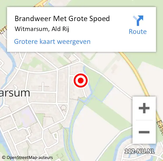 Locatie op kaart van de 112 melding: Brandweer Met Grote Spoed Naar Witmarsum, Ald Rij op 31 mei 2022 11:19