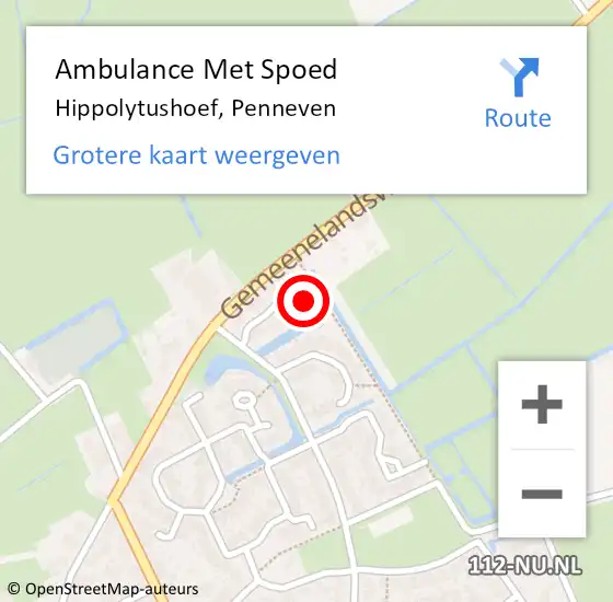 Locatie op kaart van de 112 melding: Ambulance Met Spoed Naar Hippolytushoef, Penneven op 31 mei 2022 12:48