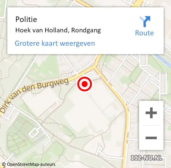 Locatie op kaart van de 112 melding: Politie Hoek van Holland, Rondgang op 31 mei 2022 12:58