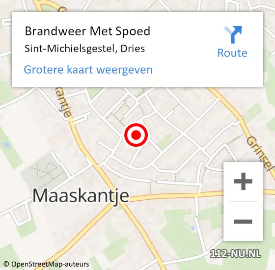 Locatie op kaart van de 112 melding: Brandweer Met Spoed Naar Sint-Michielsgestel, Dries op 31 mei 2022 13:43