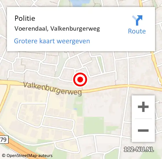 Locatie op kaart van de 112 melding: Politie Voerendaal, Valkenburgerweg op 31 mei 2022 13:47