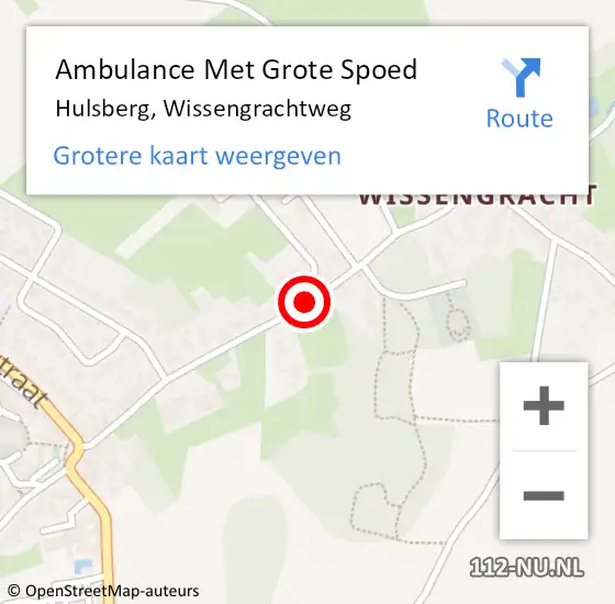 Locatie op kaart van de 112 melding: Ambulance Met Grote Spoed Naar Hulsberg, Wissengrachtweg op 8 oktober 2013 18:39