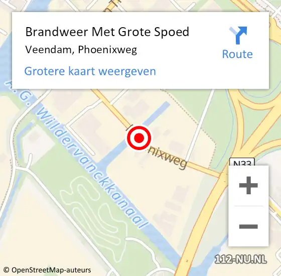 Locatie op kaart van de 112 melding: Brandweer Met Grote Spoed Naar Veendam, Phoenixweg op 18 juli 2014 20:10