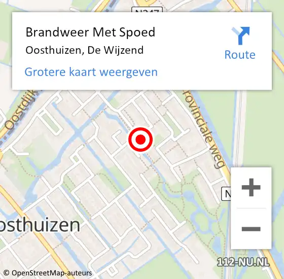 Locatie op kaart van de 112 melding: Brandweer Met Spoed Naar Oosthuizen, De Wijzend op 31 mei 2022 14:00