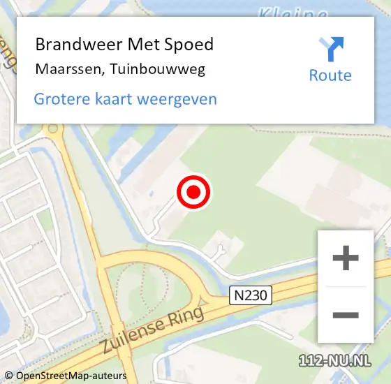 Locatie op kaart van de 112 melding: Brandweer Met Spoed Naar Maarssen, Tuinbouwweg op 31 mei 2022 14:13