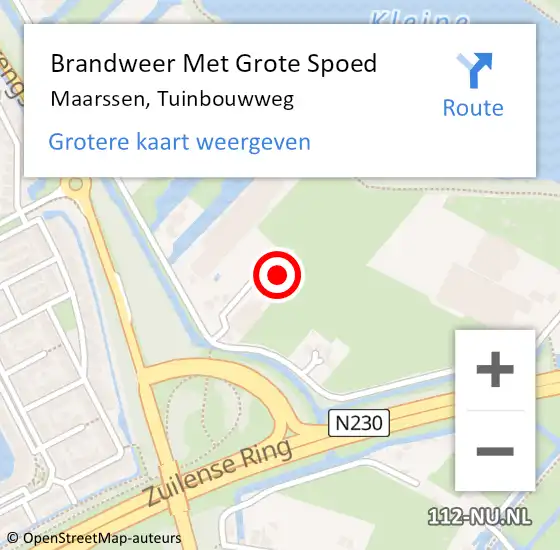 Locatie op kaart van de 112 melding: Brandweer Met Grote Spoed Naar Maarssen, Tuinbouwweg op 31 mei 2022 14:24