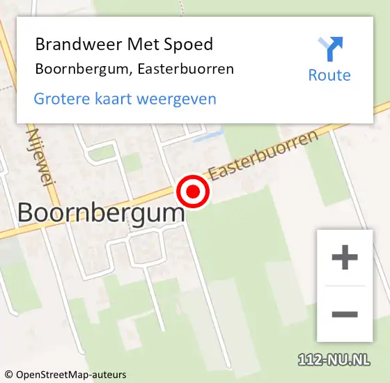 Locatie op kaart van de 112 melding: Brandweer Met Spoed Naar Boornbergum, Easterbuorren op 31 mei 2022 14:47