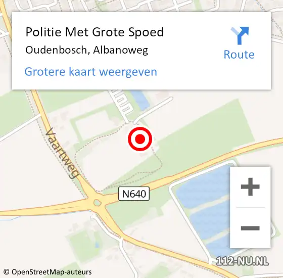 Locatie op kaart van de 112 melding: Politie Met Grote Spoed Naar Oudenbosch, Albanoweg op 31 mei 2022 14:56