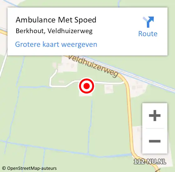 Locatie op kaart van de 112 melding: Ambulance Met Spoed Naar Berkhout, Veldhuizerweg op 31 mei 2022 15:07