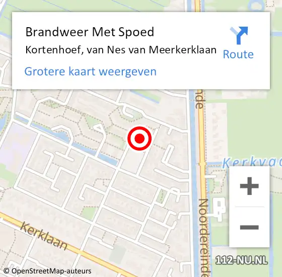 Locatie op kaart van de 112 melding: Brandweer Met Spoed Naar Kortenhoef, van Nes van Meerkerklaan op 31 mei 2022 15:21