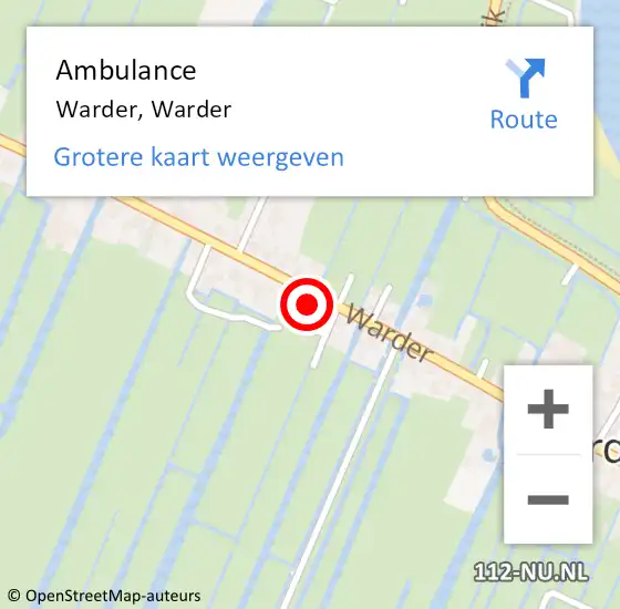 Locatie op kaart van de 112 melding: Ambulance Warder, Warder op 31 mei 2022 15:36