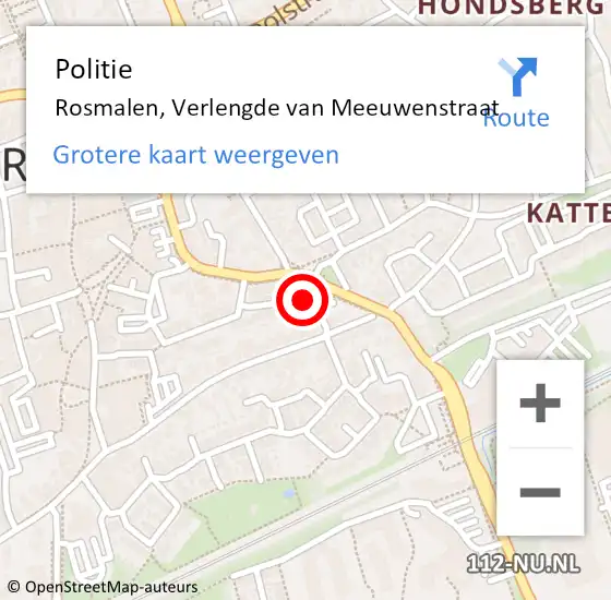 Locatie op kaart van de 112 melding: Politie Rosmalen, Verlengde van Meeuwenstraat op 31 mei 2022 15:51