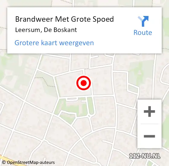 Locatie op kaart van de 112 melding: Brandweer Met Grote Spoed Naar Leersum, De Boskant op 31 mei 2022 16:12