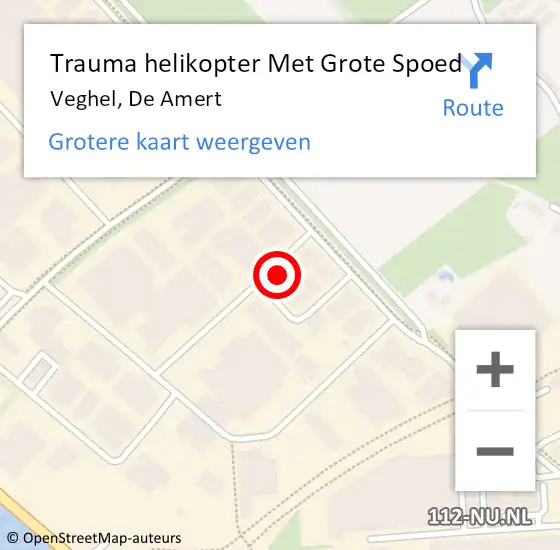 Locatie op kaart van de 112 melding: Trauma helikopter Met Grote Spoed Naar Veghel, De Amert op 31 mei 2022 16:50