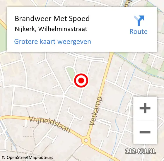 Locatie op kaart van de 112 melding: Brandweer Met Spoed Naar Nijkerk, Wilhelminastraat op 31 mei 2022 17:00