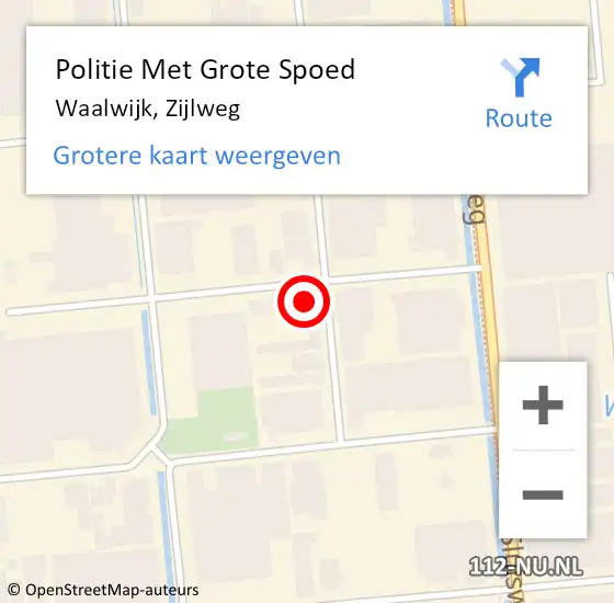 Locatie op kaart van de 112 melding: Politie Met Grote Spoed Naar Waalwijk, Zijlweg op 31 mei 2022 17:16