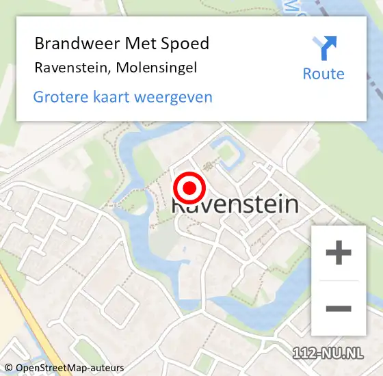 Locatie op kaart van de 112 melding: Brandweer Met Spoed Naar Ravenstein, Molensingel op 31 mei 2022 17:26