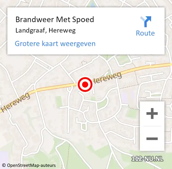 Locatie op kaart van de 112 melding: Brandweer Met Spoed Naar Landgraaf, Hereweg op 31 mei 2022 18:17