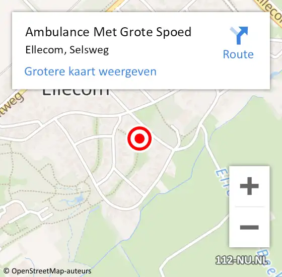 Locatie op kaart van de 112 melding: Ambulance Met Grote Spoed Naar Ellecom, Selsweg op 31 mei 2022 18:29