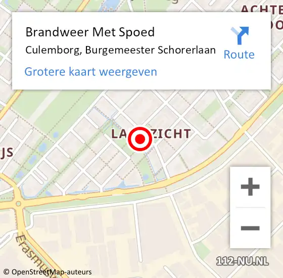 Locatie op kaart van de 112 melding: Brandweer Met Spoed Naar Culemborg, Burgemeester Schorerlaan op 31 mei 2022 19:09