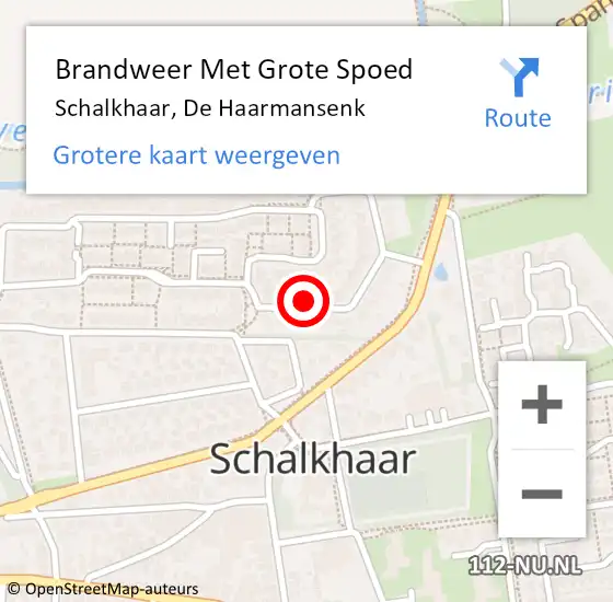 Locatie op kaart van de 112 melding: Brandweer Met Grote Spoed Naar Schalkhaar, De Haarmansenk op 18 juli 2014 20:57