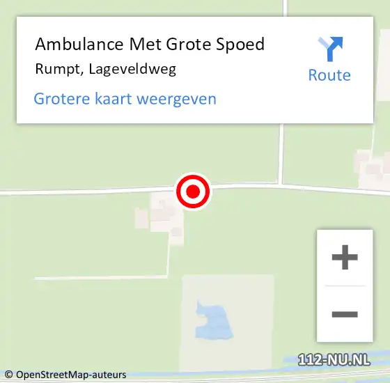 Locatie op kaart van de 112 melding: Ambulance Met Grote Spoed Naar Rumpt, Lageveldweg op 31 mei 2022 21:15