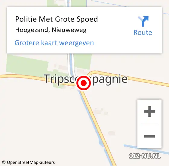 Locatie op kaart van de 112 melding: Politie Met Grote Spoed Naar Hoogezand, Nieuweweg op 31 mei 2022 21:20