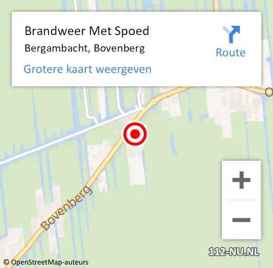 Locatie op kaart van de 112 melding: Brandweer Met Spoed Naar Bergambacht, Bovenberg op 31 mei 2022 21:40