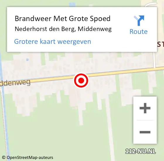 Locatie op kaart van de 112 melding: Brandweer Met Grote Spoed Naar Nederhorst den Berg, Middenweg op 18 juli 2014 21:03