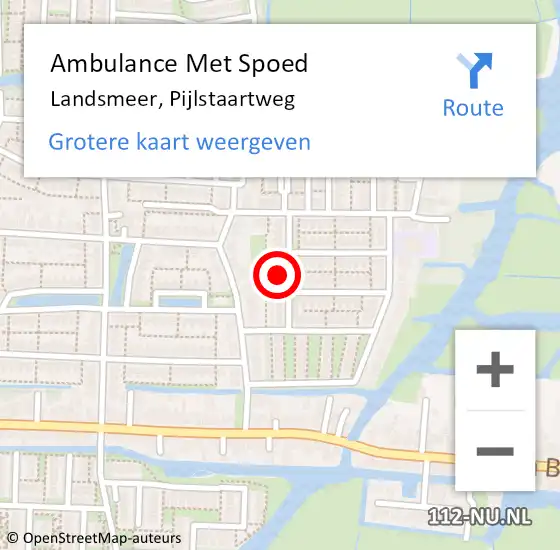 Locatie op kaart van de 112 melding: Ambulance Met Spoed Naar Landsmeer, Pijlstaartweg op 31 mei 2022 22:22