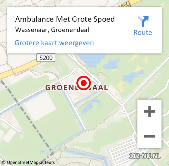 Locatie op kaart van de 112 melding: Ambulance Met Grote Spoed Naar Wassenaar, Groenendaal op 31 mei 2022 22:39