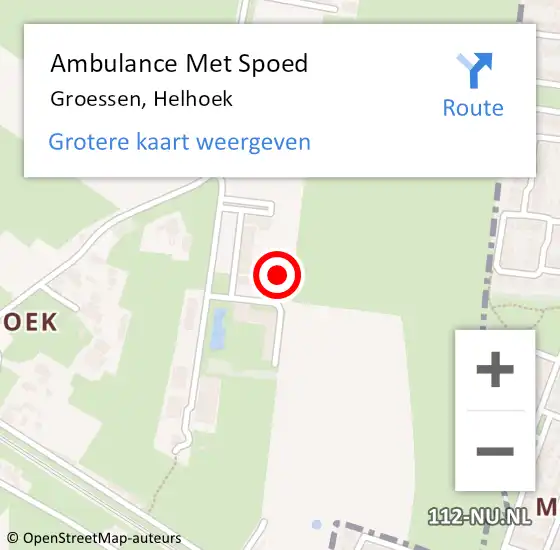Locatie op kaart van de 112 melding: Ambulance Met Spoed Naar Groessen, Helhoek op 31 mei 2022 22:41