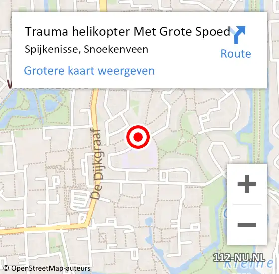 Locatie op kaart van de 112 melding: Trauma helikopter Met Grote Spoed Naar Spijkenisse, Snoekenveen op 31 mei 2022 23:14