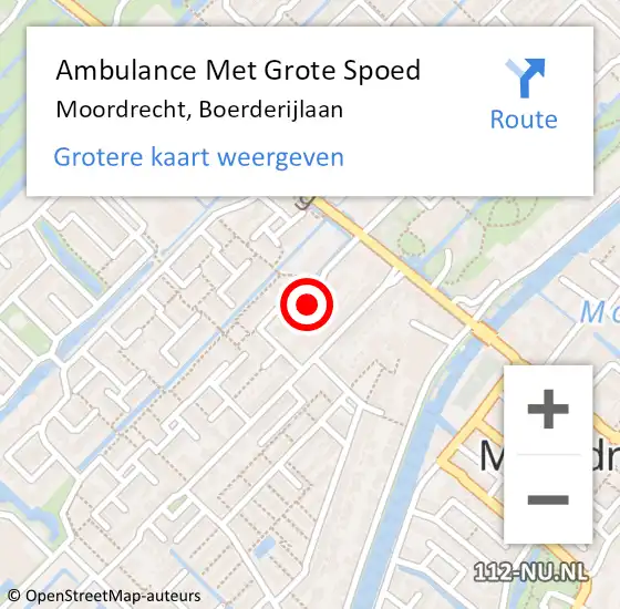 Locatie op kaart van de 112 melding: Ambulance Met Grote Spoed Naar Moordrecht, Boerderijlaan op 31 mei 2022 23:29