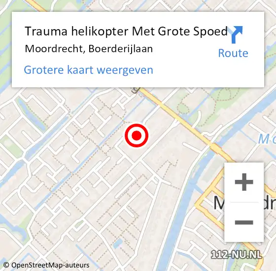 Locatie op kaart van de 112 melding: Trauma helikopter Met Grote Spoed Naar Moordrecht, Boerderijlaan op 31 mei 2022 23:30