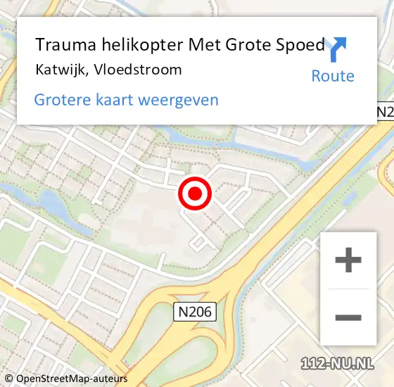 Locatie op kaart van de 112 melding: Trauma helikopter Met Grote Spoed Naar Katwijk, Vloedstroom op 1 juni 2022 02:38