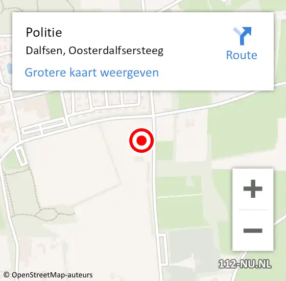 Locatie op kaart van de 112 melding: Politie Dalfsen, Oosterdalfsersteeg op 1 juni 2022 07:01