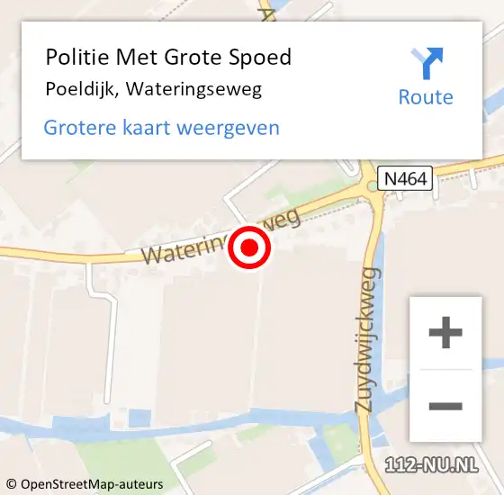 Locatie op kaart van de 112 melding: Politie Met Grote Spoed Naar Poeldijk, Wateringseweg op 1 juni 2022 07:43