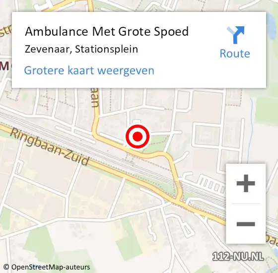 Locatie op kaart van de 112 melding: Ambulance Met Grote Spoed Naar Zevenaar, Stationsplein op 1 juni 2022 07:48