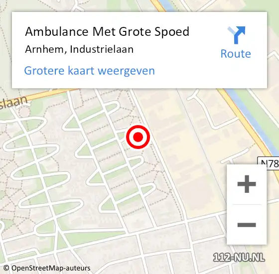 Locatie op kaart van de 112 melding: Ambulance Met Grote Spoed Naar Dieren, Industrielaan op 1 juni 2022 07:59