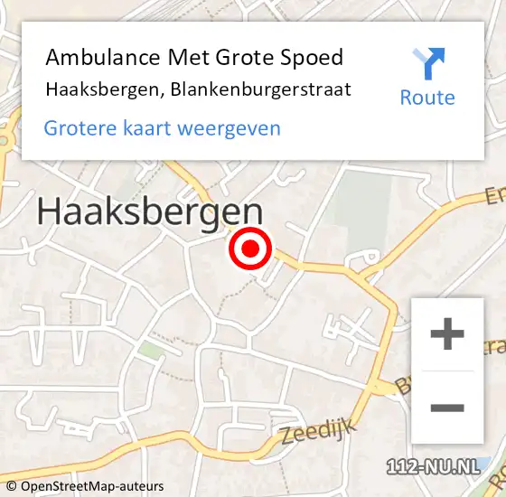 Locatie op kaart van de 112 melding: Ambulance Met Grote Spoed Naar Haaksbergen, Blankenburgerstraat op 1 juni 2022 08:05