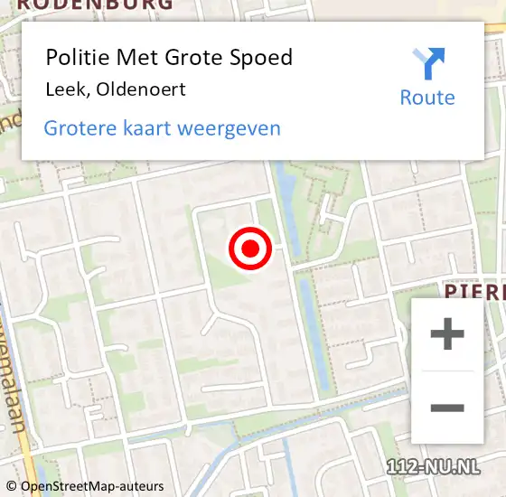 Locatie op kaart van de 112 melding: Politie Met Grote Spoed Naar Leek, Oldenoert op 1 juni 2022 08:19