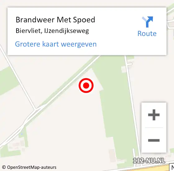 Locatie op kaart van de 112 melding: Brandweer Met Spoed Naar Biervliet, IJzendijkseweg op 1 juni 2022 08:25