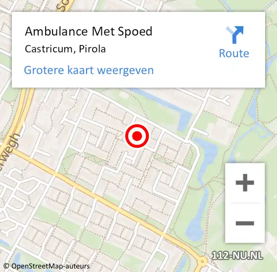 Locatie op kaart van de 112 melding: Ambulance Met Spoed Naar Castricum, Pirola op 1 juni 2022 08:52