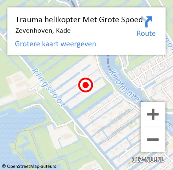 Locatie op kaart van de 112 melding: Trauma helikopter Met Grote Spoed Naar Zevenhoven, Kade op 1 juni 2022 09:21