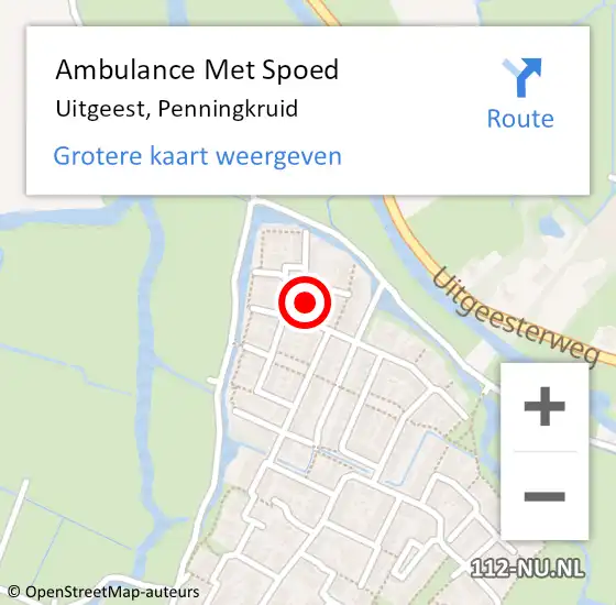 Locatie op kaart van de 112 melding: Ambulance Met Spoed Naar Uitgeest, Penningkruid op 1 juni 2022 11:45