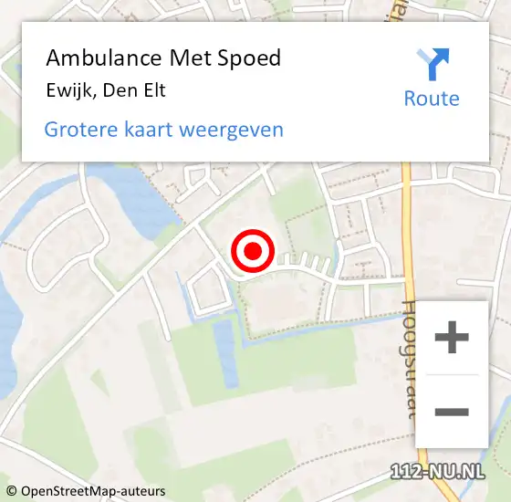 Locatie op kaart van de 112 melding: Ambulance Met Spoed Naar Ewijk, Den Elt op 1 juni 2022 12:21